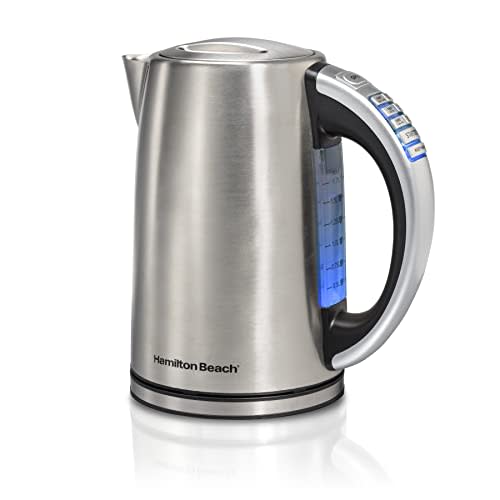 Hamilton Beach 41020C Temperature Control Electric Tea Kettle, Water Boiler & Heater, 1.7 Liter, Fast 1500 Watts, BPA Free, Cordless, Auto-Shutoff and Boil-Dry Protection, Stainless Steel (AMAZON)