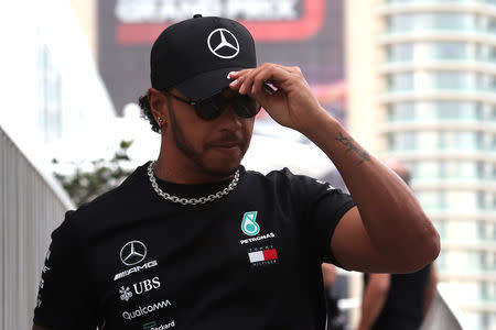 Formula One F1 - Azerbaijan Grand Prix - Baku City Circuit, Baku, Azerbaijan - April 25, 2019 Mercedes' Lewis Hamilton REUTERS/Anton Vaganov