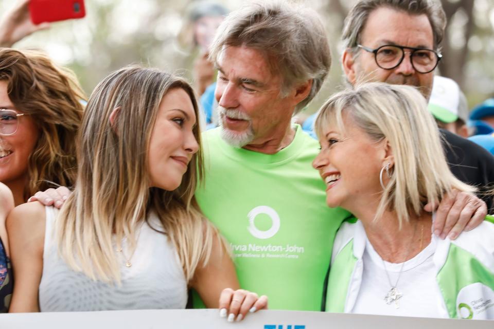 MELBOURNE, AUSTRALIA - OCTOBER 06: Chloe Lattanzi, John Easterling and attends the Olivia Newton-John Wellness Walk and Research Run on October 06, 2019 in Melbourne, Australia. The event helps fund cancer research and provide access to world-leading wellness and support care programs for patients within the ONJ Centre. (Photo by Sam Tabone/WireImage)
