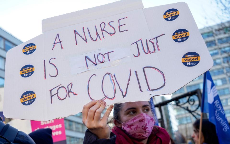 Nursing unions said strike action will be suspended in Wales but RCN said it will escalate strike action in England next week - Niklas Halle’n/Getty Images