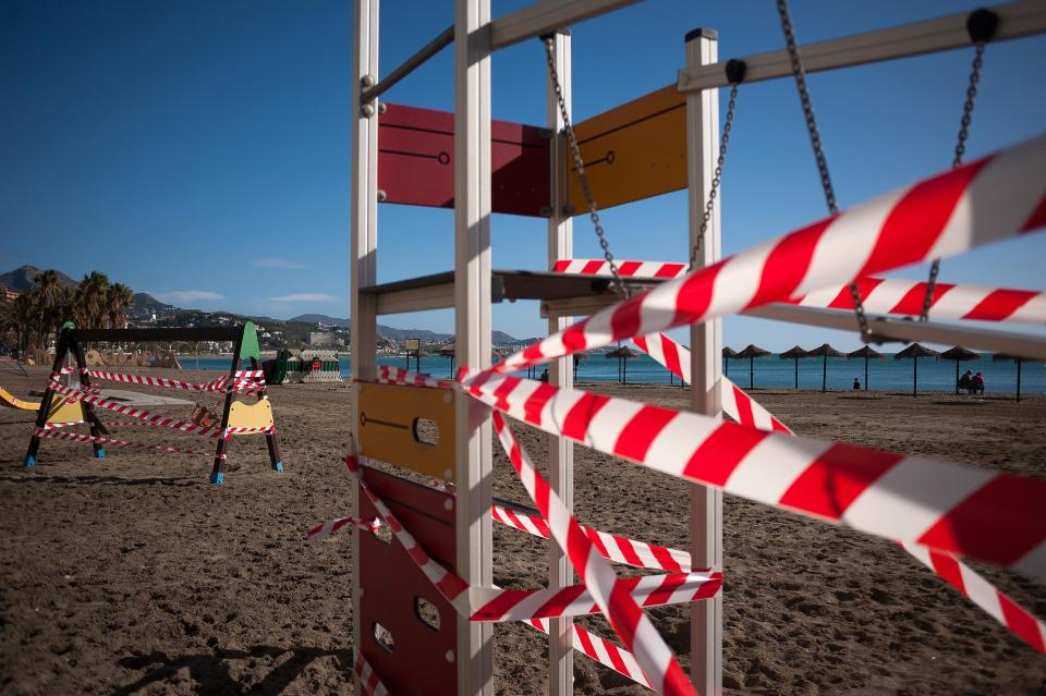 Spain's beaches are subject to social distancing rules - getty