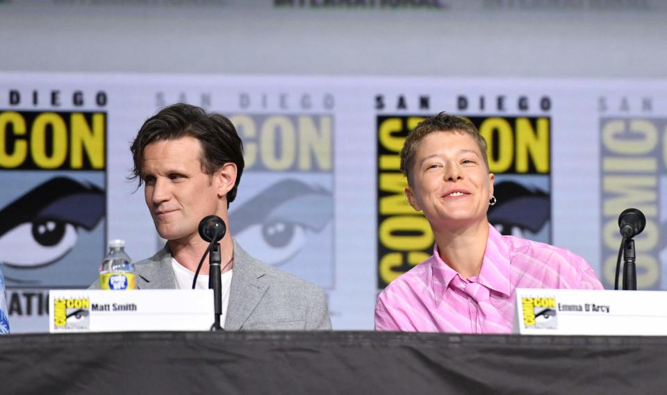 "House of the Dragon" stars Matt Smith (left) and Emma D'Arcy spoke to the Comic-Con crowd about bringing their "Game of Thrones" prequel to HBO.