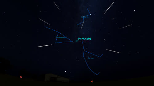 Perseids Radiant Aug 12-13 midnight 2024