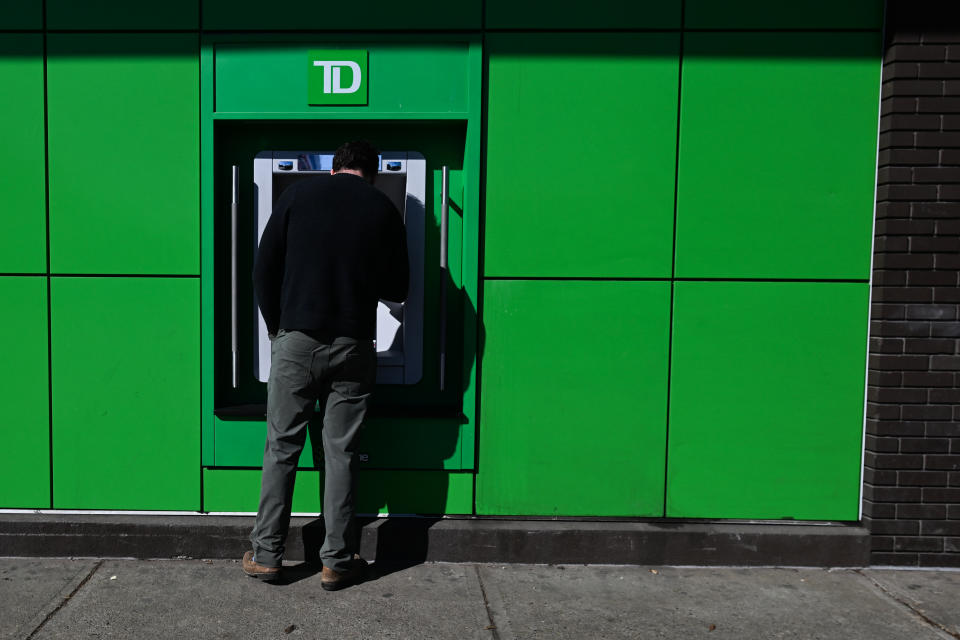 EDMONTON, CANADA - APRIL 17:
TD Canada Trust ATM in Edmonton center, on April 17, 2024, in Edmonton, Alberta, Canada. (Photo by Artur Widak/NurPhoto via Getty Images)