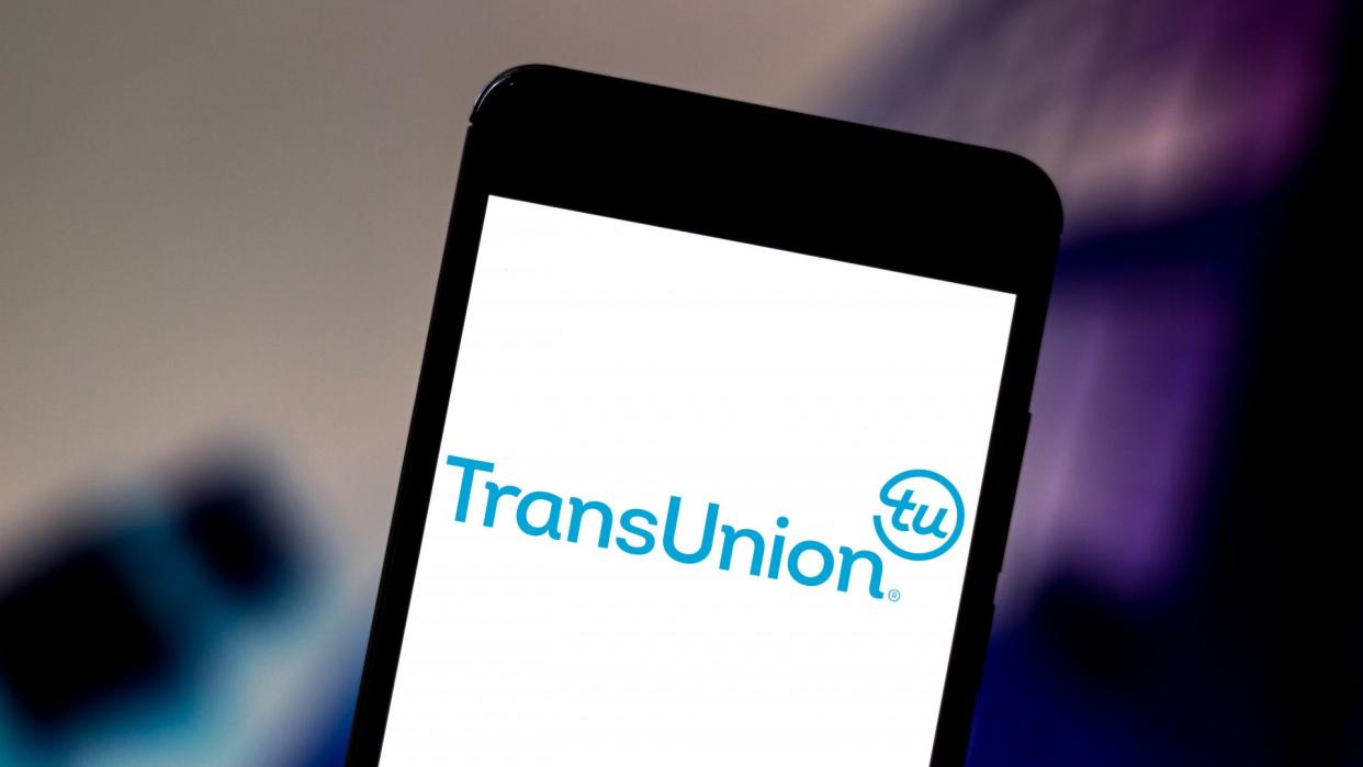 BRAZIL - 2019/05/31: In this photo illustration the TransUnion logo is seen displayed on a smartphone.