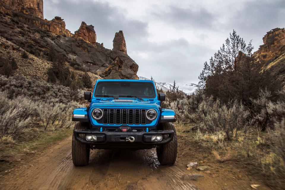 New 2024 Jeep® Wrangler Rubicon X 4xe with available factory-installed 8,000-lb.-capacity Warn winch