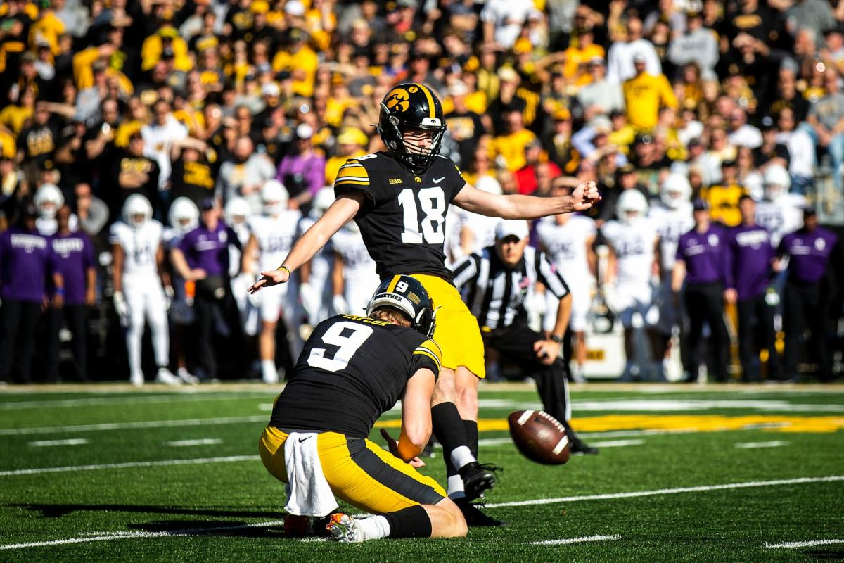 Iowa kicker Drew Stevens named Big Ten Freshman of the Week