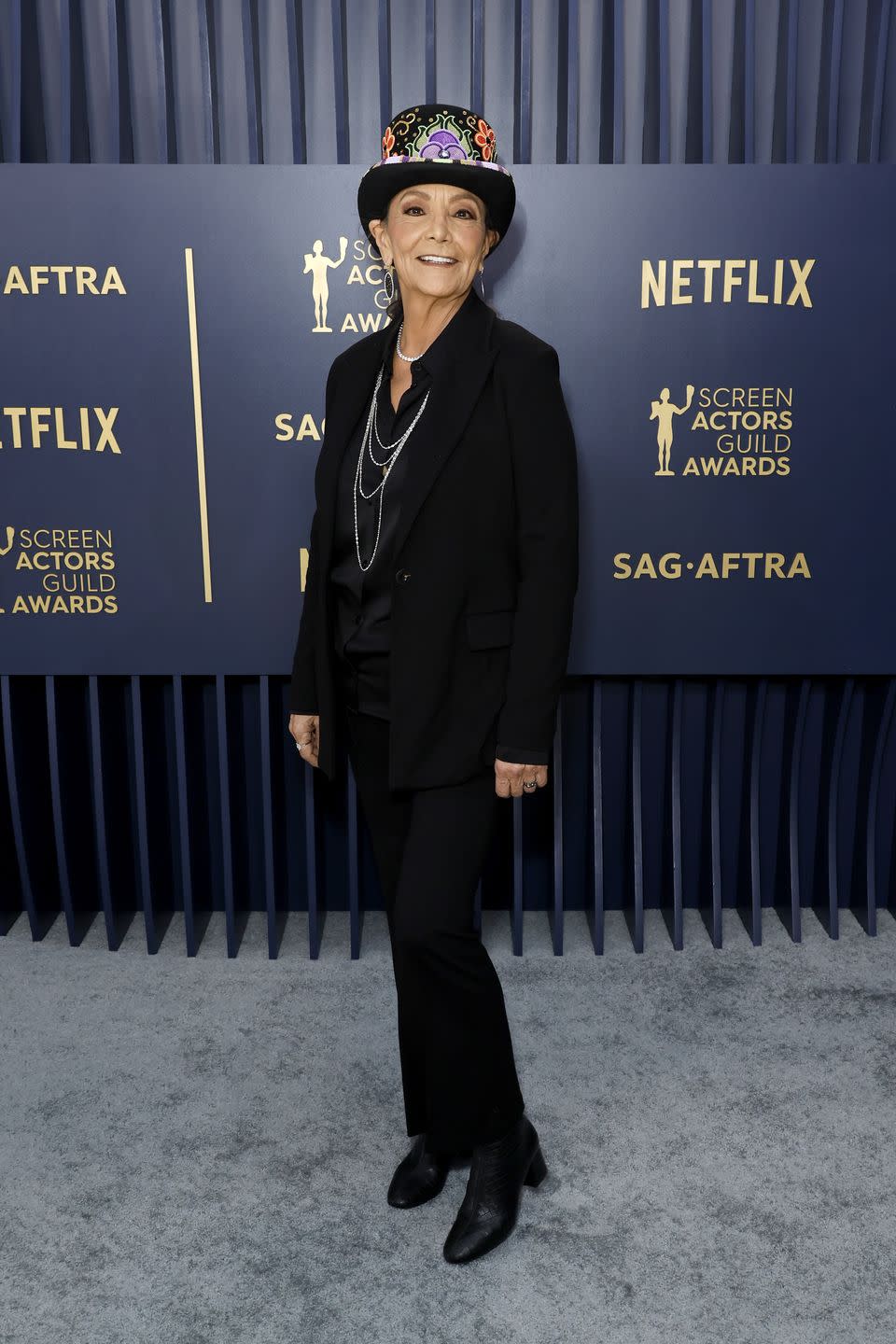 los angeles, california february 24 tantoo cardinal attends the 30th annual screen actors guild awards at shrine auditorium and expo hall on february 24, 2024 in los angeles, california photo by frazer harrisongetty images