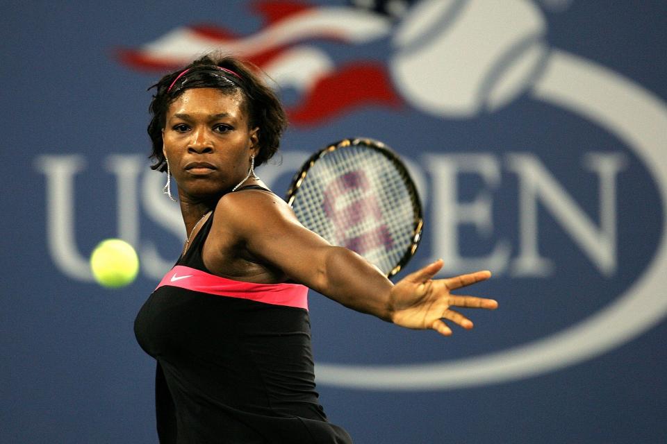Serena Williams competes at the 2007 US Open.
