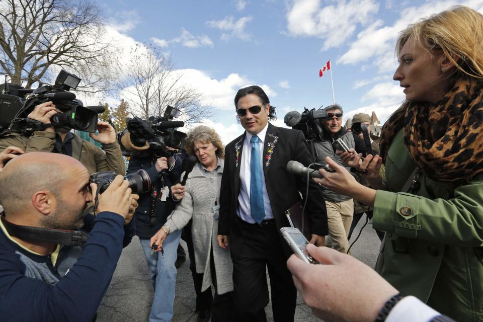 Senator Brazeau arrives on Parliament Hill in Ottawa