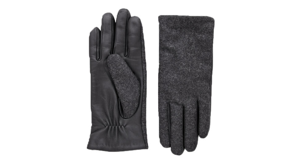 Cos leather and wool gloves