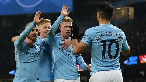 Sergio Aguero Kevin De Bruyne David Silva Manchester City