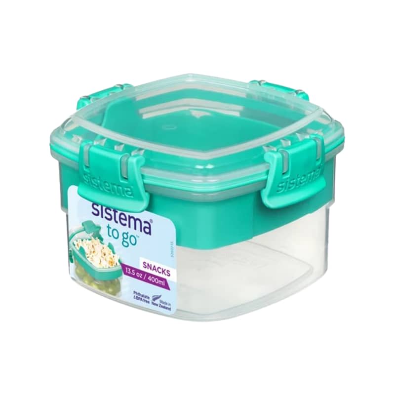 Sistema To Go Divided Snack Container, 13.5 oz, Plastic