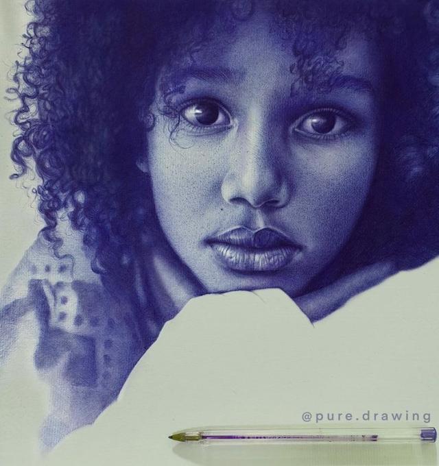 Artist Draws Insanely Realistic Portraits With Just a Ballpoint Pen