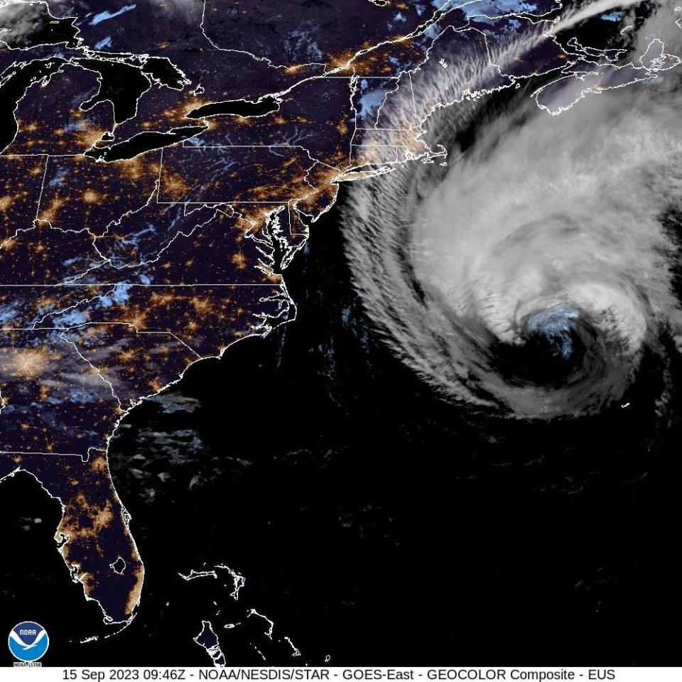 Satellite view of Hurricane Lee 6 a.m. Sept. 15, 2023.