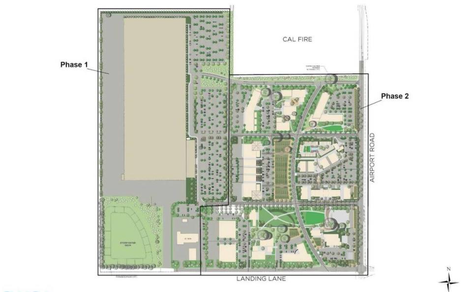 The Landing project to develop the old boys’ school in Paso Robles would be built out in two phases, with a large warehouse built first followed by more retail and tourism-targeted business in the second phase. 