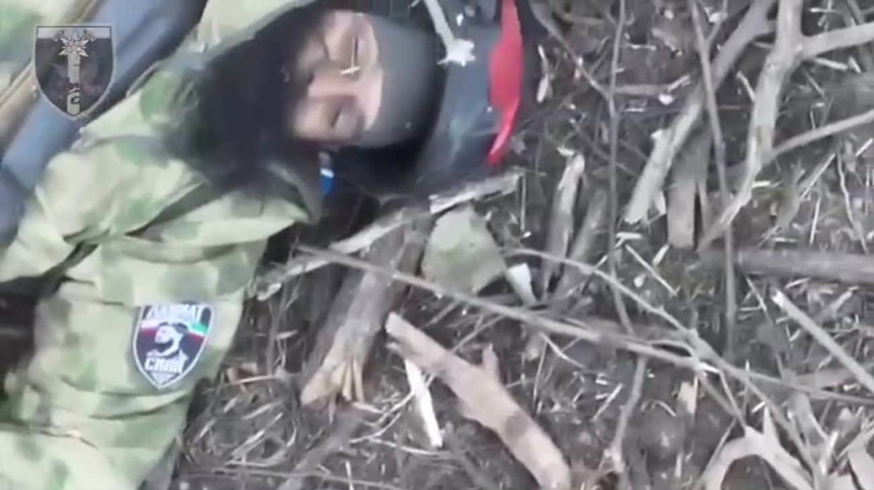 A dead Russian. A screenshot from the video
