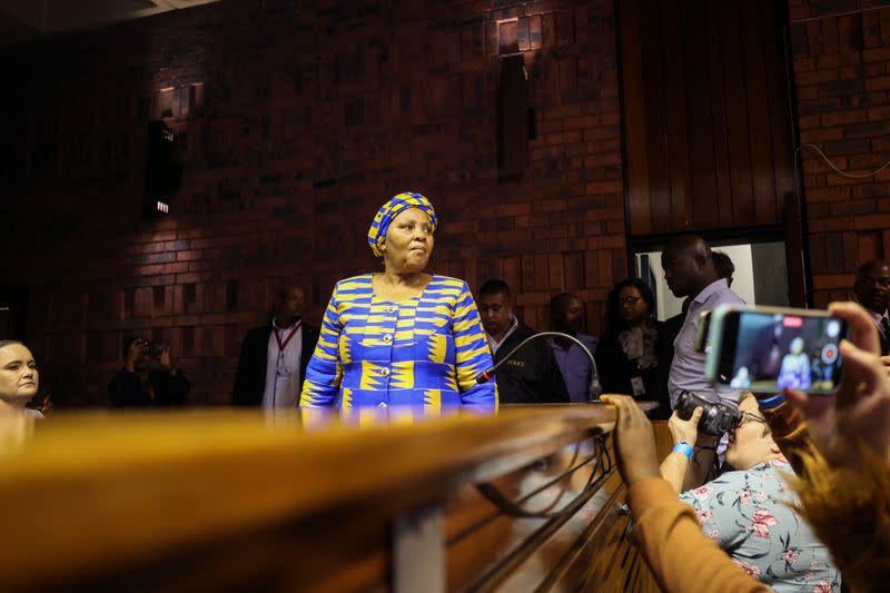 Former South African Speaker Nosiviwe Mapisa-Nqakula appears in court on corruption charges, in Pretoria