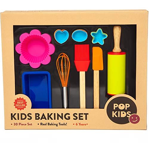 Baketivity Kids Cooking Set, Real Mini Kitchen Utensils for Real Cooking