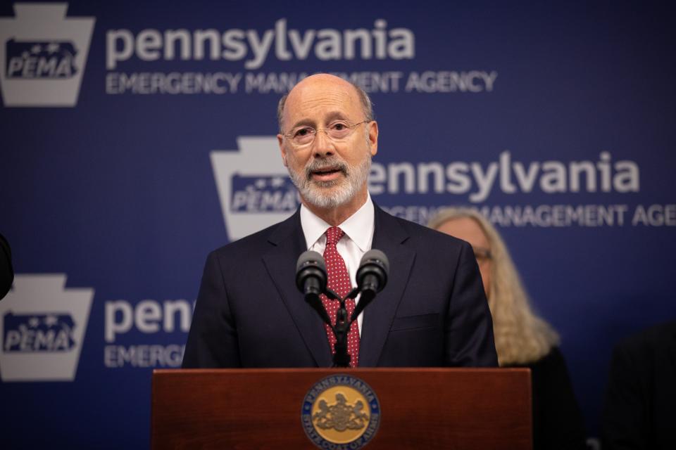 Gov. Tom Wolf gives an update on Pennsylvania's efforts to mitigate the effects of the new coronavirus.