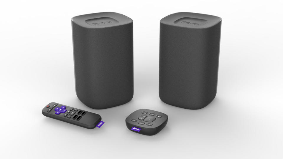 The Roku speakers are about the size of an Apple HomePod.