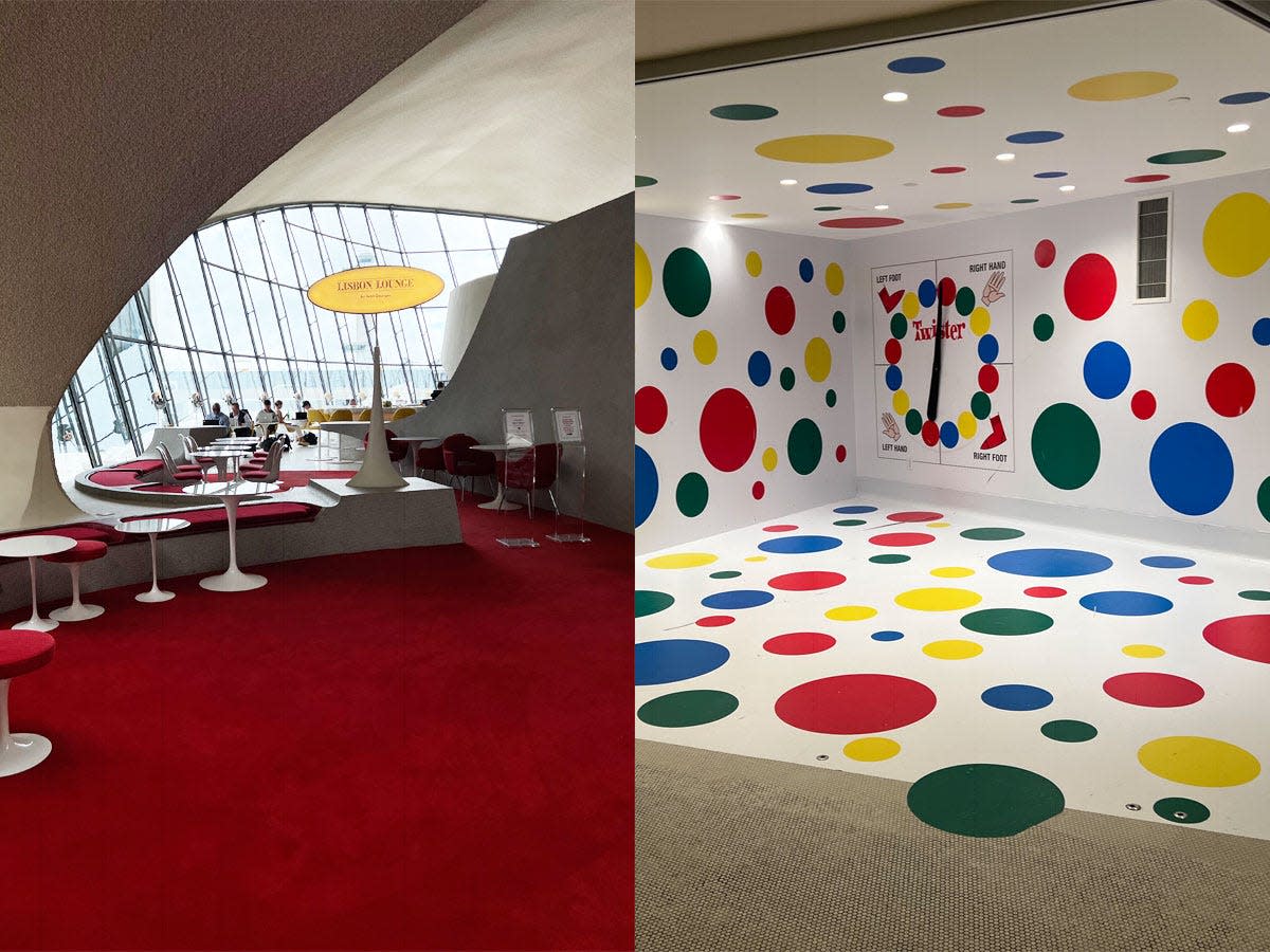 TWA HOTEL paris lounge area and twister room