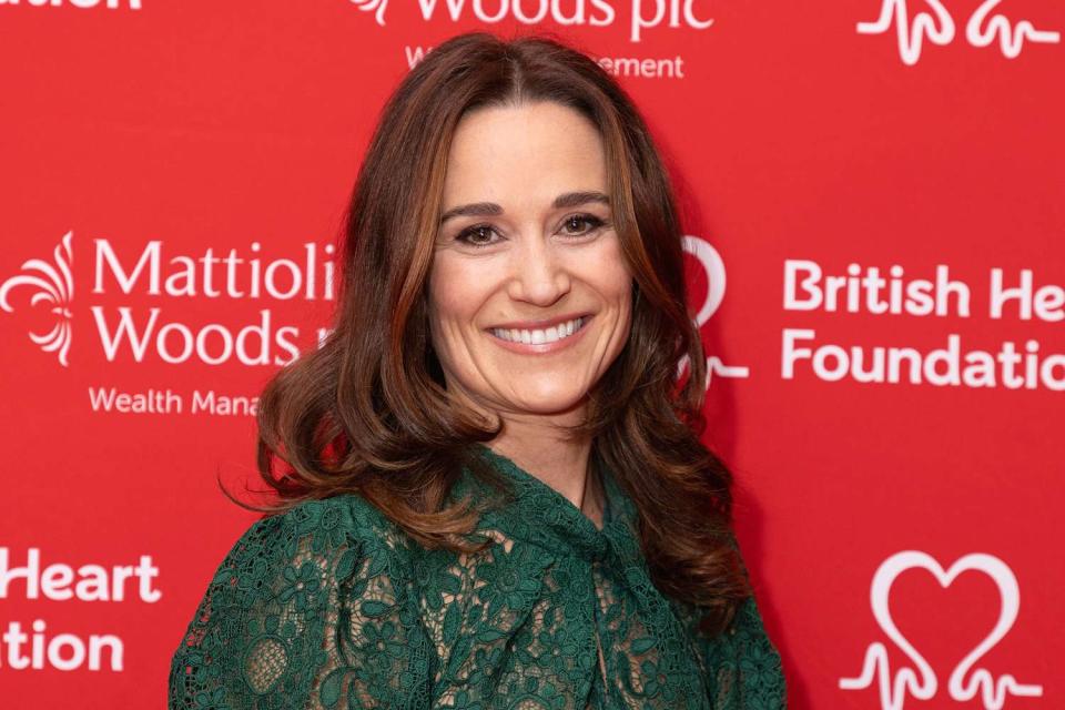 <p>Jo Hale/WireImage</p> Pippa Middleton attends the Heart Hero Awards 2023 at Glaziers Hall on Dec. 6.
