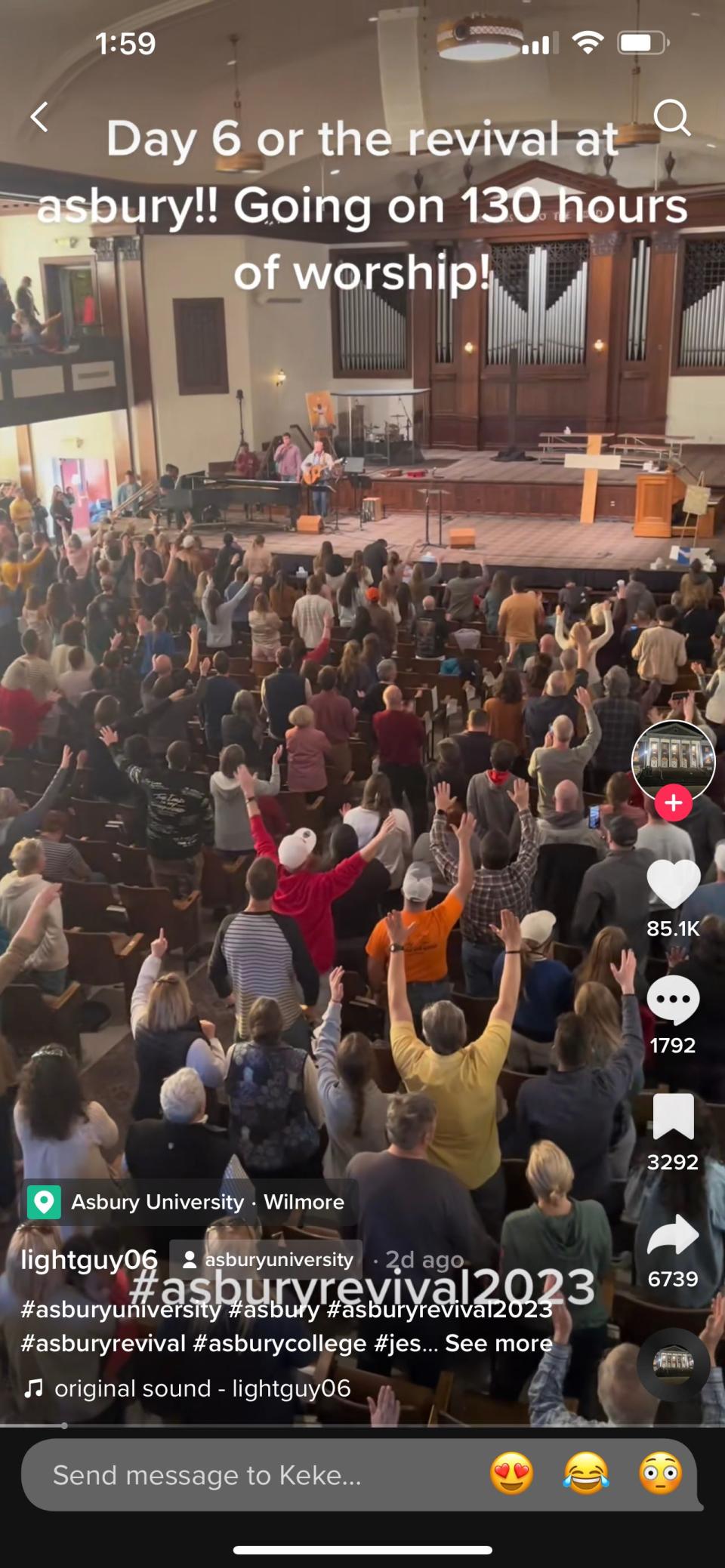 A Feb. 8 religious revival at Asbury University in Wilmore, Kentucky, has generated over 115 million views on TikTok as of Monday, Feb. 27.