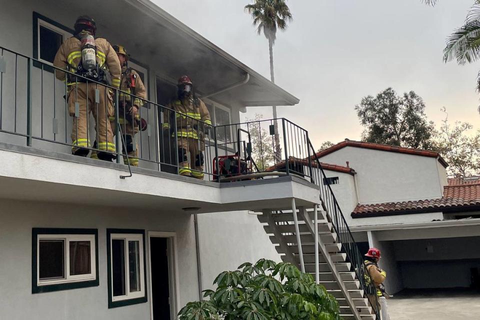 No one was injured Thursday evening in an apartment fire on the 2200 block of Oak Park Lane in Santa Barbara, but a cat that was inside the unit had to be resuscitated by firefighters.