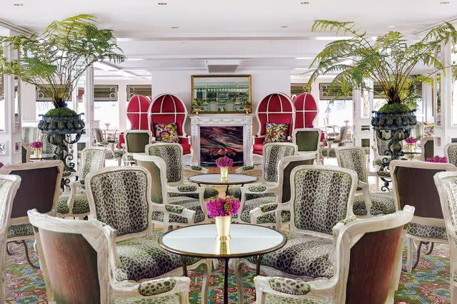 <p>COURTESY OF UNIWORLD BOUTIQUE RIVER CRUISES</p> The Van Gogh Lounge on Uniworld’s Catherine