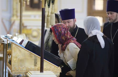 Japan's Princess Takamado visits Orthodox Cathedral in Saransk, Russia June 20, 2018. REUTERS/Artem Artamonov