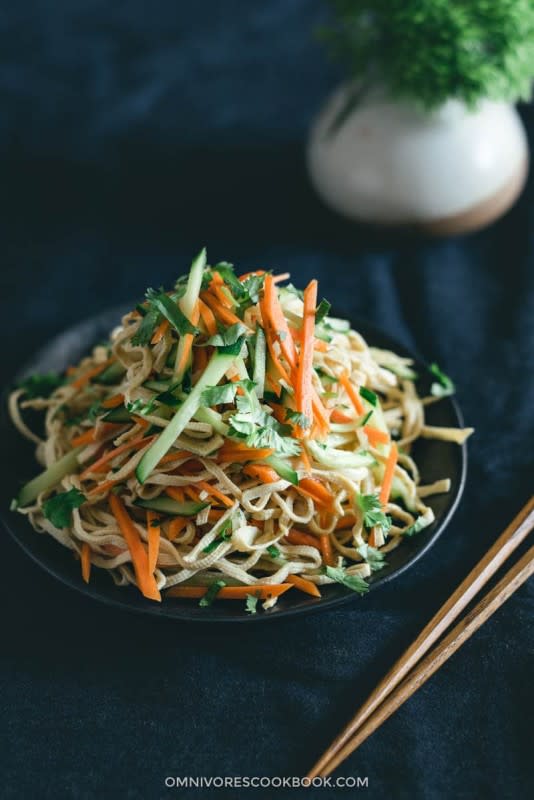 <p>Omnivore's Cookbook</p><p>Tofu brings happiness and fortune for the entire family.</p><p><strong>Get the recipe: <a href="https://omnivorescookbook.com/sliced-tofu-salad/" rel="nofollow noopener" target="_blank" data-ylk="slk:Chinese Sliced Tofu Salad;elm:context_link;itc:0;sec:content-canvas" class="link rapid-noclick-resp">Chinese Sliced Tofu Salad</a></strong></p>