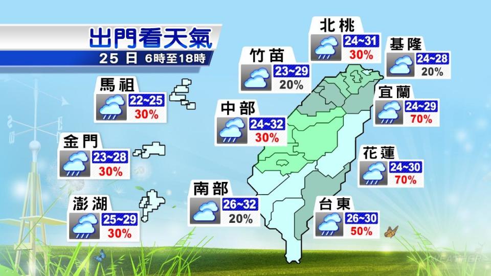 各地氣象預報。（圖／TVBS）