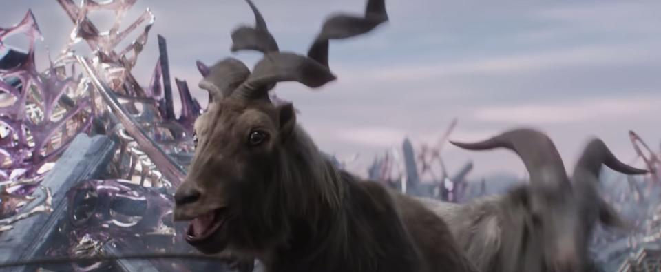Two goats in "Thor: Love and Thunder."