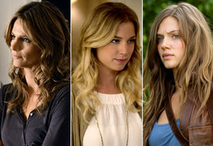 Stana Katic, Emily Van Camp, Tracy Spiradakos  | Photo Credits: Eric McCandless/ABC; Colleen Hayes/ABC; Bob Mahoney/NBC