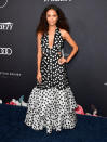 <p>On October 12, actress Thandie Newton wore a polka dot Carolina Herrera dress for Variety’s Power Of Women event in Los Angeles. <em>[Photo: Getty]</em> </p>