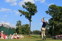 ATLANTA, GA - SEPTEMBER 22: Jim Furyk watches his tee shot on the 14th hole during the third round of the TOUR Championship by Coca-Cola at East Lake Golf Club on September 22, 2012 in Atlanta, Georgia. (Photo by Sam Greenwood/Getty Images)