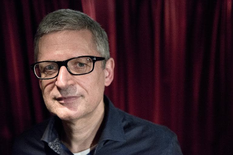 Flemming Rose, author and the cultural editor of the Danish daily newspaper Jyllands Posten, discusses terror issues at the Danish Publicist Club in Copenhagen on March 9, 2015