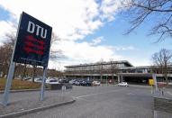 9. A sign is seen close to the main building of the Technical University of Denmark in Copenhagen, Denmark April 19, 2017. REUTERS/Fabian Bimmer