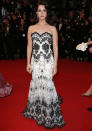 Cannes Film Festival 2013: Lana Del Ray looked stylish in printed <a href="http://uk.lifestyle.yahoo.com/photos/monochrome-fashion-trend-kate-middleton-kim-kardashian-emma-stone-pictures-slideshow/" data-ylk="slk:monochrome;elm:context_link;itc:0;sec:content-canvas;outcm:mb_qualified_link;_E:mb_qualified_link;ct:story;" class="link  yahoo-link">monochrome</a>.