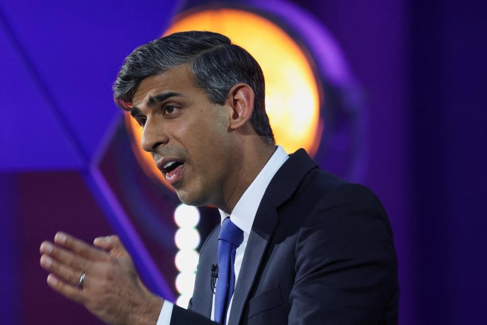 Rishi Sunak has been mentioned in barely 1% of the Conservatives’ online adverts (Phil Noble/PA) (PA Wire)