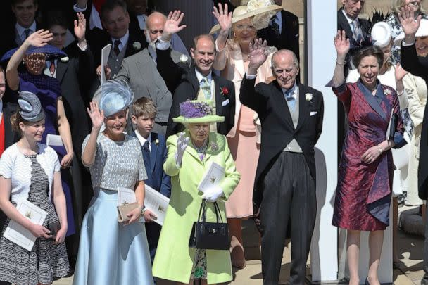 PHOTO: Queen Elizabeth II and several family members including grandchildren Lady Louise Windsor and James, Viscount Severn, attend the wedding of Prince Harry and Meghan Markle at St George's Chapel in Windsor Castle on May 19, 2018 in Windsor, England. (Andrew Milligan/WPA Pool/Getty Images, FILE)