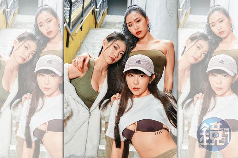 職籃啦啦隊女團Formosa Sexy由梓梓（前）、芊芊（左）及Lulumi（後）等組成限定團體，發行單曲〈Sexy Beast〉。