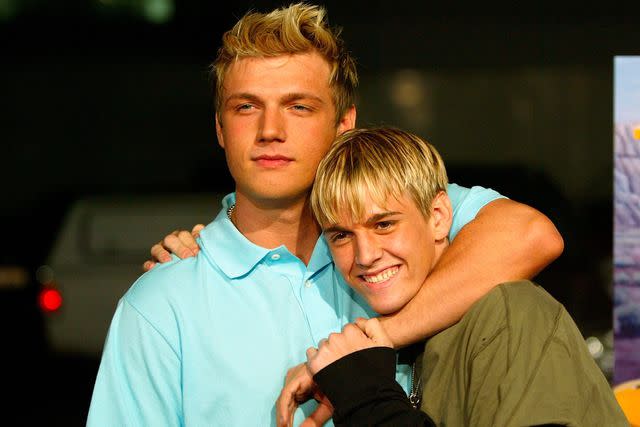 Frazer Harrison/Getty Nick Carter and Aaron Carter