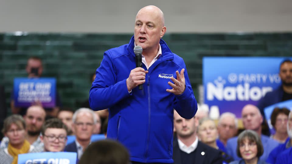New Zealand National Party leader Christopher Luxon speaks during a National Party campaign rally on October 10 in Wellington, New Zealand. - Hagen Hopkins/Getty Images