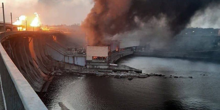 Consequences of Russia's terrorist attack on the Dnipro HPP on March 22, 2024