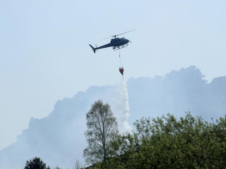 Ilkley Moor wildfire: Three men arrested as firefighters tackle major blaze