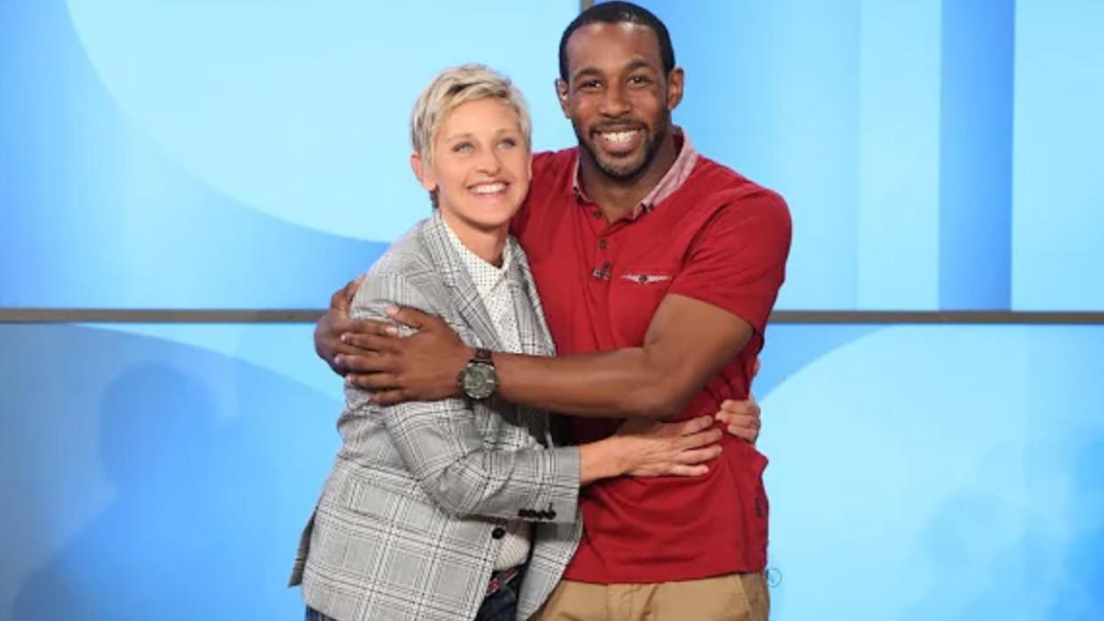  Ellen DeGeneres and Stephen "tWitch" Boss on The Ellen DeGeneres Show. 