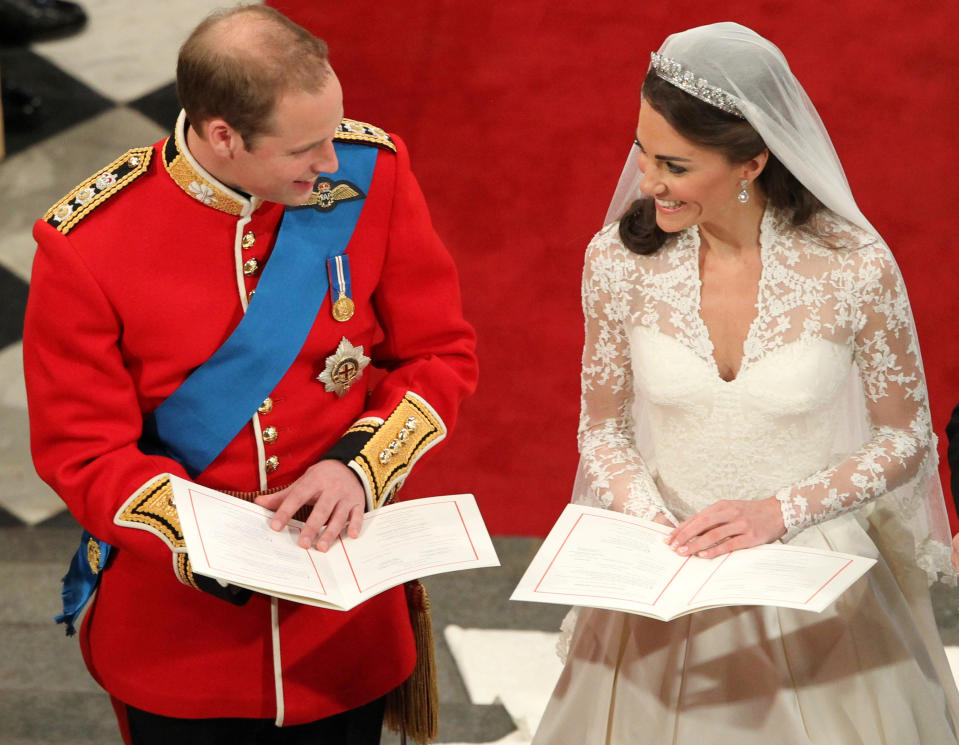 Kate Middleton at her royal wedding in 2011