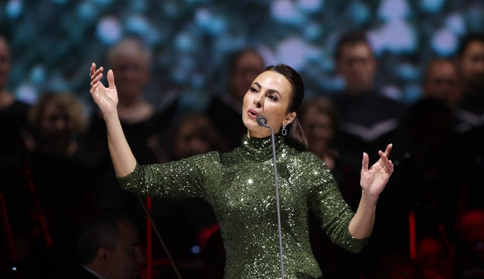 Isabel Leonard, mezzo-soprano, sings at the Andrea Bocelli concert at Vivint Arena in Salt Lake City on Wednesday, May 17, 2023. | Scott G Winterton, Deseret News